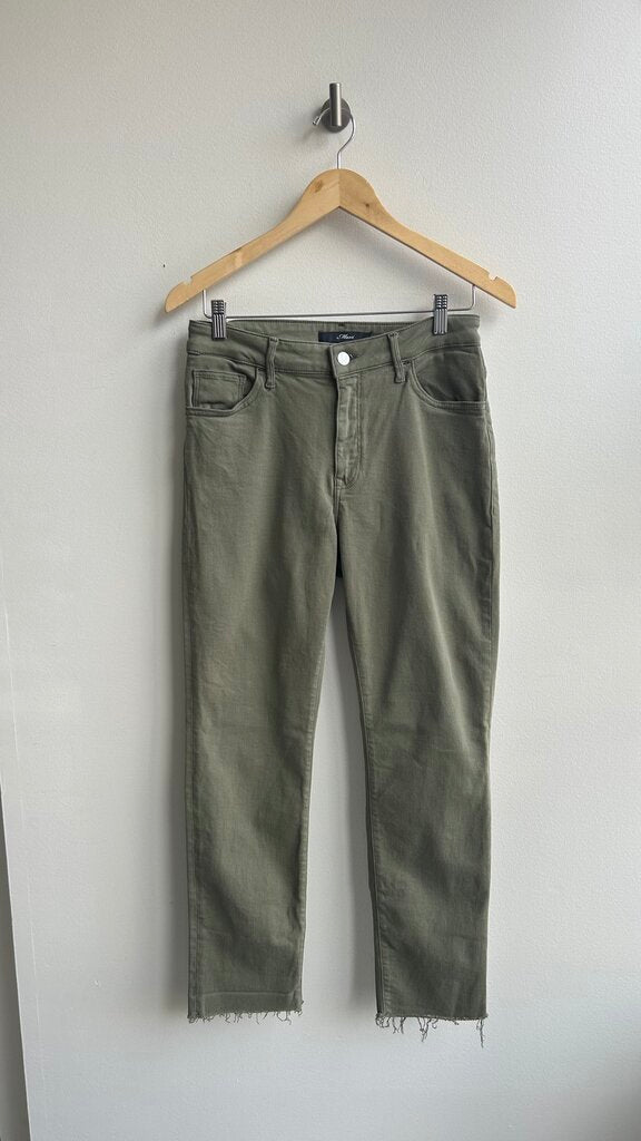 Pre-Owned Mavi Dark Green 'Viola' High Rise Slim Straigh Cropped Jeans - Size 28