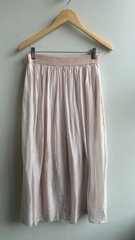 Pre-Owned Tendenze Made in Italy Pale Pink Silk Skirt- Size Large