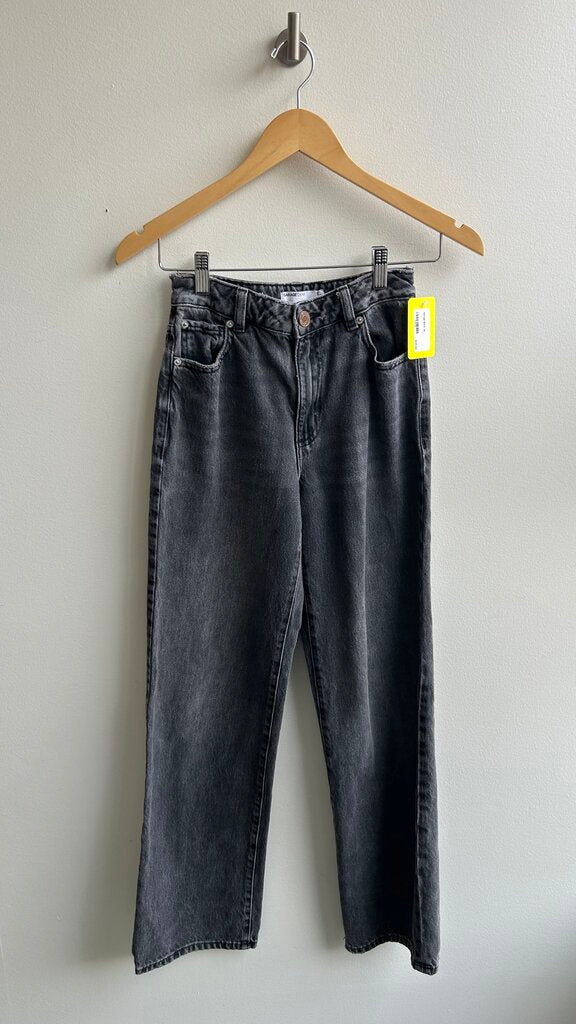 Pre-Owned Garage Denim Washed Black Distressed Knee '90's Straight' Jeans - Size 24