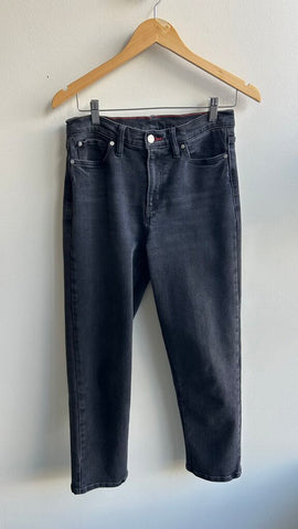 Pre-Owned Scotch & Soda Black High Rise Straight Crop Leg Jeans- Size Medium (Estimated)