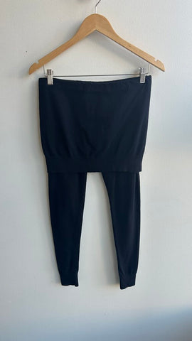 Pre-Owned All Saints Black Knit 'Raffi' Legging with Built in Skirt- Size 12