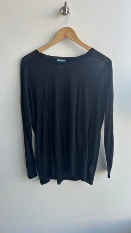 Pre-Owned C&C California Black Sheer Long Sleeve Top- Size M/L