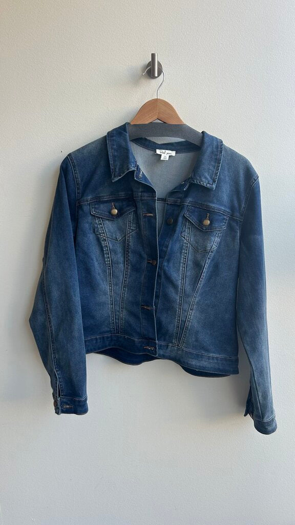 Pre-Owned Tribal Jeans Medium Wash Denim Jacket- Size Large