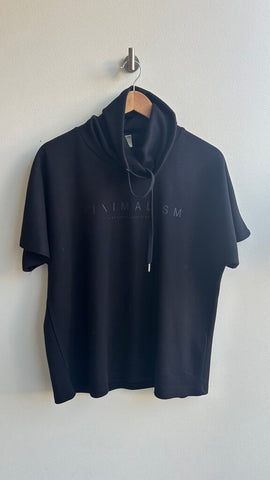 Pre-Owned Soyaconcept Black Graphic Banu Cowl Neck Tee - Size Large