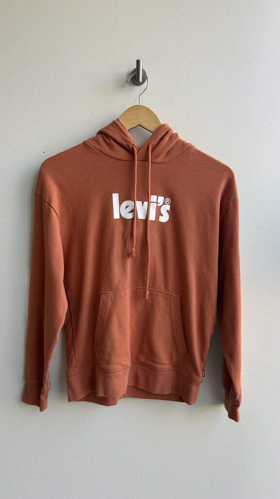Pre-Owned Levi's Soft Orange White Logo Hoodie - Size X-Small