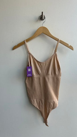 Pre-Owned Hey Shape Beige Thin Strap Bodysuit (NWT) - Size Large