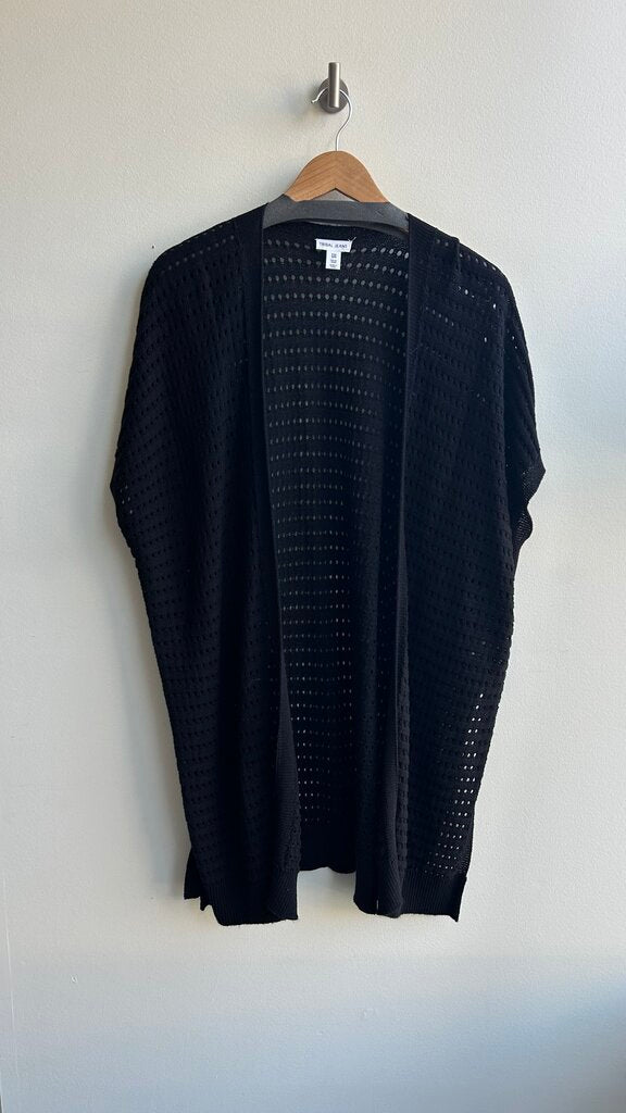 Pre-Owned Tribal Jeans Black Open Crochet Cover-Up Cardigan- Size Small