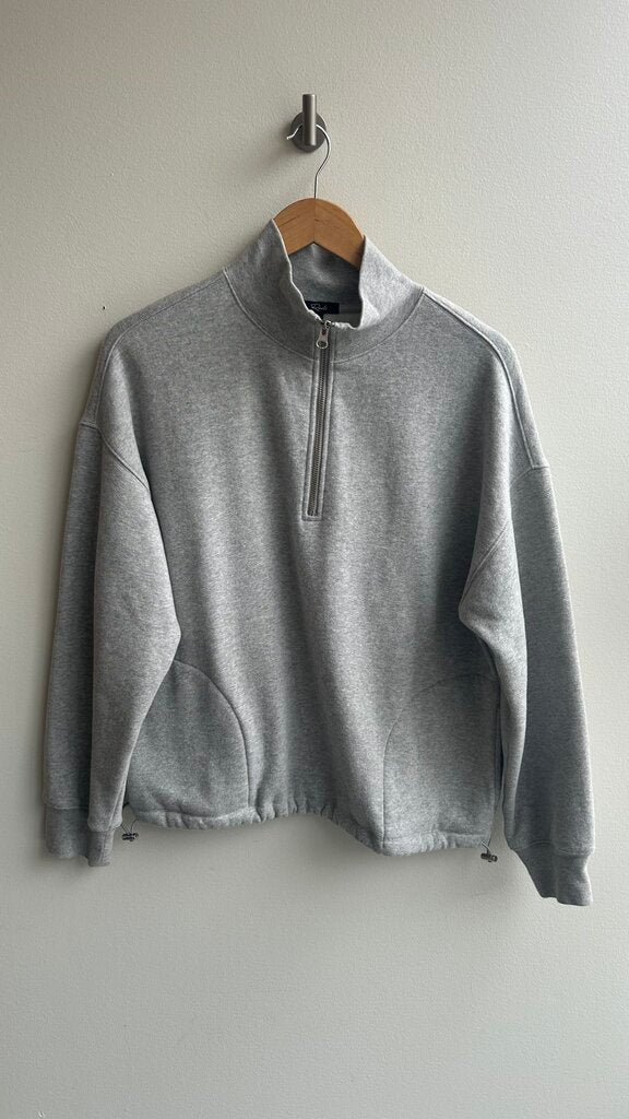 Pre-Owned Rails Grey 1/4 Zip Cinch Hem Sweatshirt - Size Small