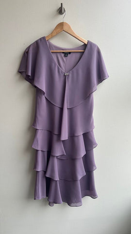 Pre-Owned SLNY Purple Cascade Tier Dress - Size 8