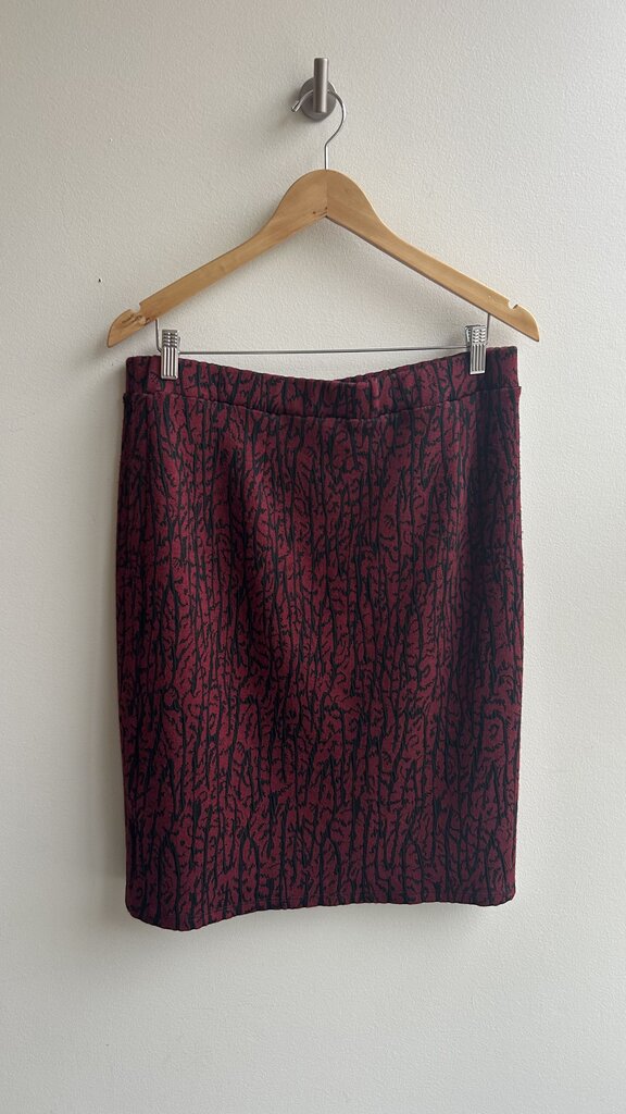 Pre-Owned Laura Petites Red & Black Knee Length Straight Skirt - Size XL