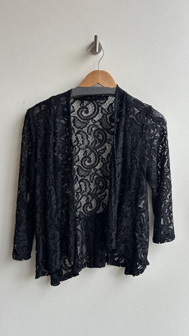 Pre-Owned Black Lace 3/4 Sleeve Shawl - Size Medium (Estimated)
