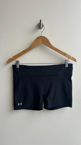 Pre-Owned Under Armour Black Spandex Athletic Shorts - Size Large
