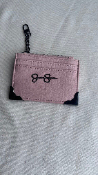 Pre-Owned Jessica Simpson Pink Gunmetal Grey Hardware Coin Purse