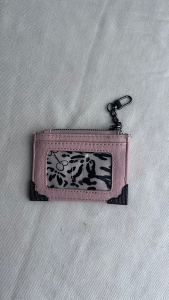 Pre-Owned Jessica Simpson Pink Gunmetal Grey Hardware Coin Purse