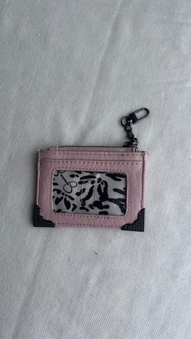 Pre-Owned Jessica Simpson Pink Gunmetal Grey Hardware Coin Purse