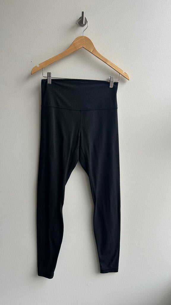 Pre-Owned Lululemon Black Printed Pattern Leggings- Size 8