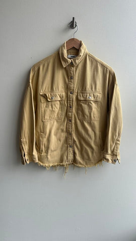 Pre-Owned Mavi Golden Yellow Raw Hem Denim Jacket- Size X-Small
