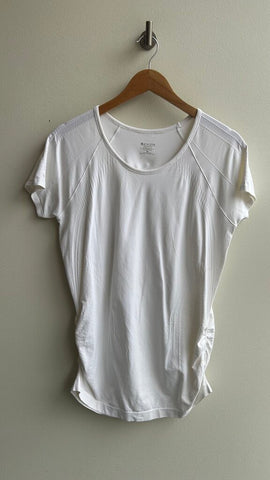 Pre-Owned Athleta White Stretch Athletic Tee- Size X-Large