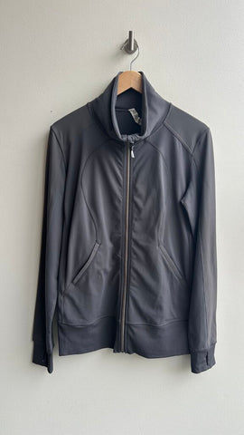 Pre-Owned Lululemon Grey Long Zip Up Jacket- Size 12