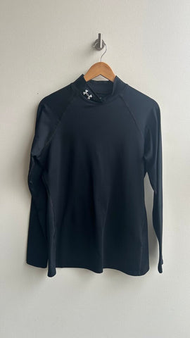 Pre-Owned Under Armour Black Longsleeve Mockneck Athletic Top- Size X-Large