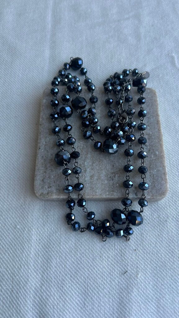 Pre-Owned Aldo Blue Shiny Bead Long Necklace
