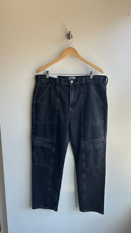 Pre-Owned Agolde Black Wash 'Cooper' Cargo Jeans (NWT) - Size 32
