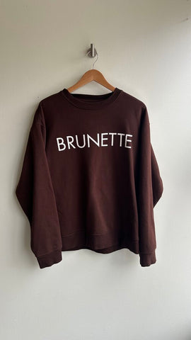 Pre-Owned Brunette the Label Brown 'Brunette' Crewneck Sweatshirt - Size L/XL