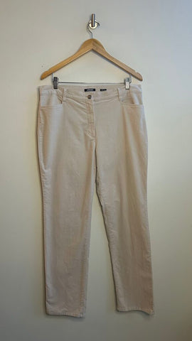 Pre-Owned Olsen Sand Velour Finish Slim Leg Pant - Size 14