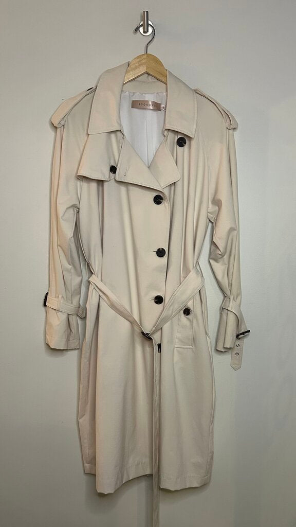 Pre-Owned Esqualo Cream Trench Coat - Size 14