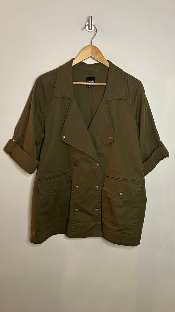 Pre-Owned Kenzie Green Utility Style Rolled Sleeves Jacket- Size Medium