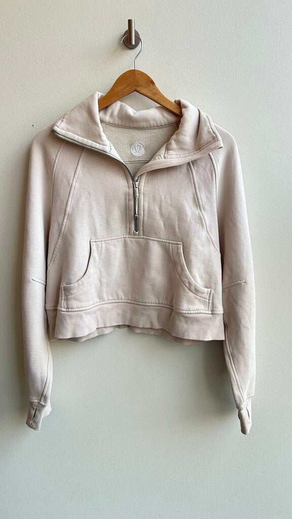 Pre-Owned Cream Lululemon 1/2 Zip Scuba Crop Sweater - Size XS/S