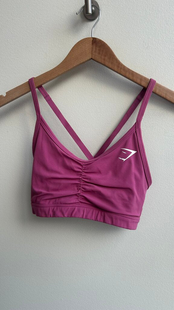 Pre-Owned Gymshark Pink Cinch Front Sports Bra- Size X-Small (Estimated)