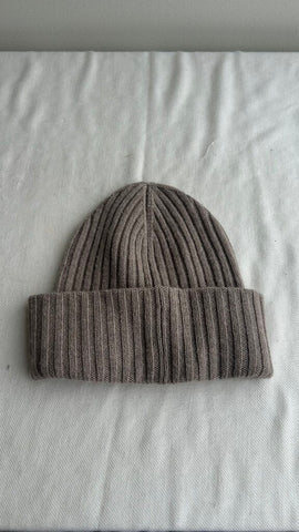 Pre-Owned H&M Beige Ribbed Foldover Toque