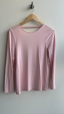 Pre-Owned Kyodan Pink Long Sleeve Open Back Top- Size Small