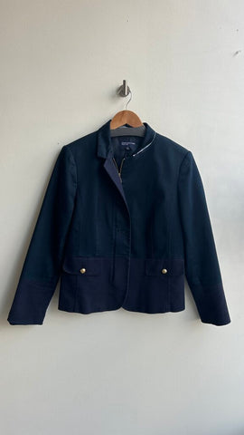 Pre-Owned Jones New York Navy Zip Jacket Blazer Style Coat- Size 10