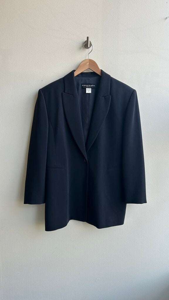 Pre-Owned Bianca Nygard Black One Button Suiting Jacket - Size 12