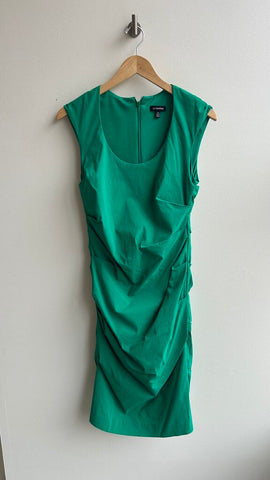 Pre-Owned Le Chateau Green Sleeveless Fitted Side Cinched Dress- Size Large