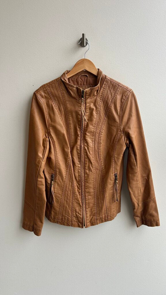 Pre-Owned a.n.a Camel Faux Leather Jacket- Size Medium