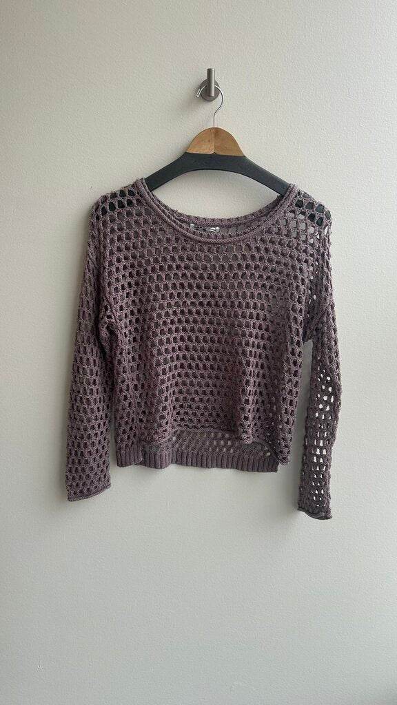 Pre-Owned Garage Purple Open Crochet Sweater- Size X-Small