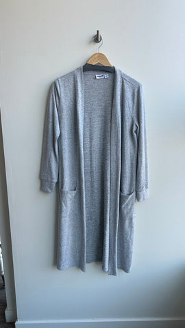 Pre-Owned Noisy May Light Grey Heathered Longline Cardigan- Size Medium