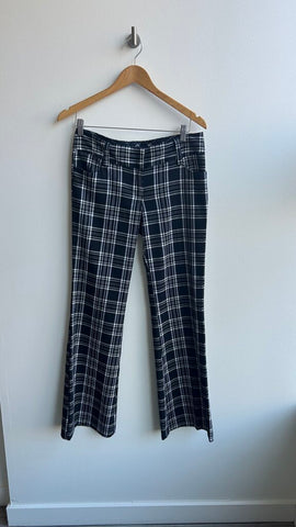 Pre-Owned Jones New York Black/White Plaid Wide Leg Pant- Size 4