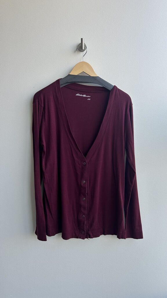 Pre-Owned Eddie Bauer Red Classic Button Up Cardigan- Size Large