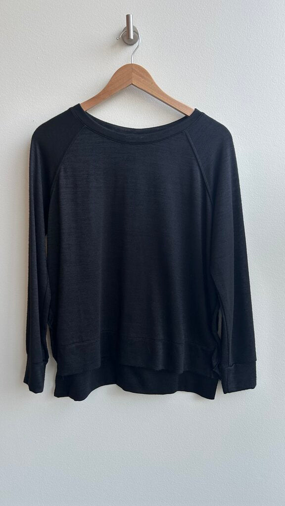 Pre-Owned Dex Black Long Sleeve Round Neck Top- Size Large