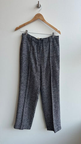 Pre-Owned Lucien Daunois Collection Black/White Straight Leg Dress Pant - Size 38