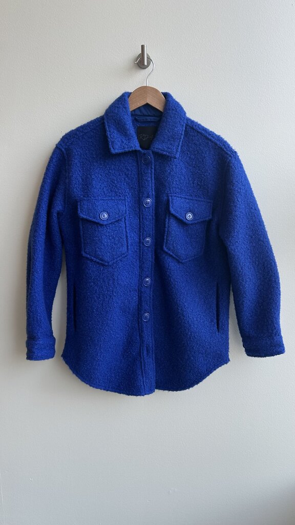 Pre-Owned RD Style Royal Blue Boucle Button Up Shacket- X-Small
