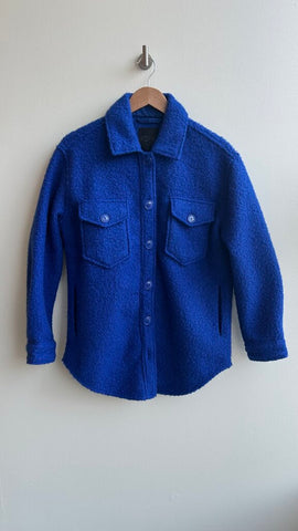 Pre-Owned RD Style Royal Blue Boucle Button Up Shacket- X-Small