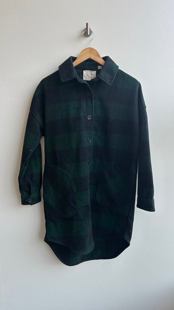 Pre-Owned RD Style Green Buffalo Plaid Long Shacket - Size X-Small