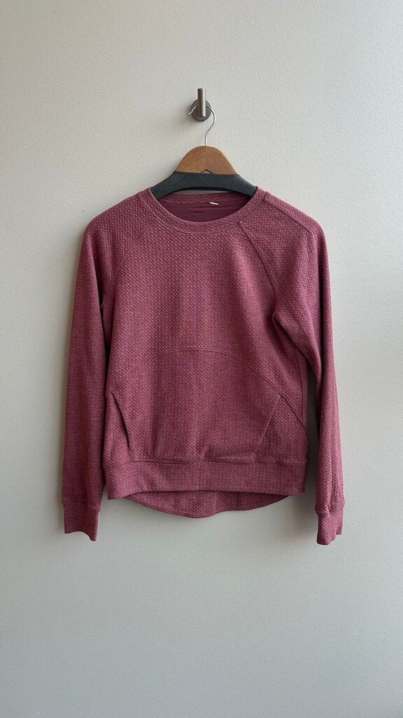 Pre-Owned Lululemon Rosey Pink Textured Crew Neck Sweater- Size Small (Estimated)