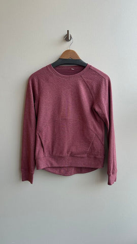 Pre-Owned Lululemon Rosey Pink Textured Crew Neck Sweater- Size Small (Estimated)