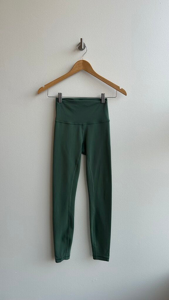 Pre-Owned Lululemon Green High Waisted Leggings- Size 2